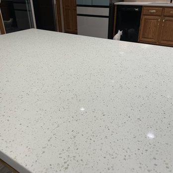 Granite - After - This quartz countertop is PERFECT for helping bring my preferred grays into a very honey oak situation. - Countertop Installation Near Me - Oswego, Illinois