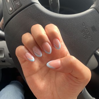 CK Nails - blue tip manicure - Nail Salons Near Me - Renton, Washington