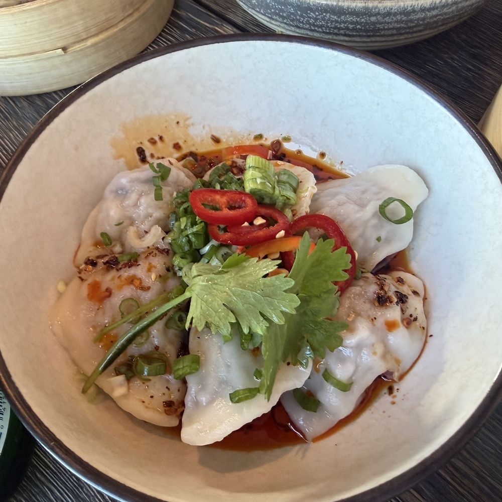 Dumpling Time - Pork dumpling in chili oil - Dim Sum Near Me - Palo Alto, California Dumpling Time - Pork dumpling in chili oil - Dim Sum Near Me - Palo Alto, California