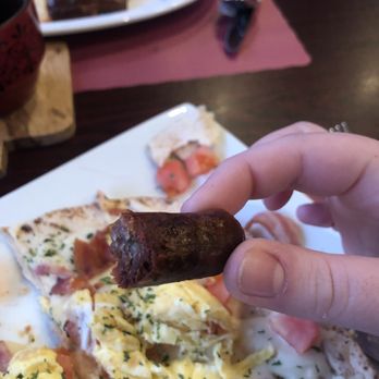 Parkview Bakery Cafe - Insanely overcooked sausage. Probably the reason it took us an hour to get our food, they were cooking that sausage the whole time. - Bakeries Near Me - Providence, Rhode Island