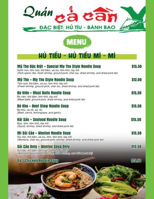 Menu photo 4 Banh Bao Ca Can Westminster, CA