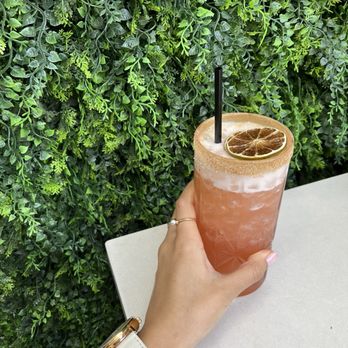 Julep Cast Iron Kitchen + Drink - Strawberry Margarita with sugar & cinnamon rim - New American Near Me - Brea, California