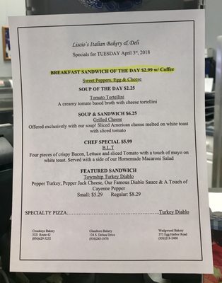 Menu photo 2 Liscio's Bakery Sicklerville, NJ