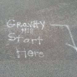 Gravity Hill - Look for this sign on the road a few feet from the memorial park entrance