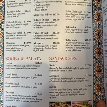 Marrakesh - Appetizers menu - Buffets Near Me - Washington, DC, District of Columbia