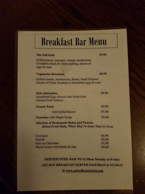 Menu photo 2 The Schoolhouse Bar & Restaurant Dublin, D Menu photo 2 The Schoolhouse Bar & Restaurant Dublin, D