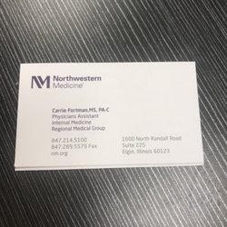 Northwestern Medicine Internal Medicine - Elgin - Best Physicians Assistant out there!  I highly recommend seeing her!  She's better than physicians.