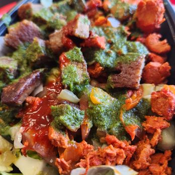 Shah’s Halal Food - Chicken and Lamb combo over salad - Halal Near Me - Stony Brook, New York Shah’s Halal Food - Chicken and Lamb combo over salad - Halal Near Me - Stony Brook, New York
