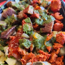 Shah’s Halal Food - Chicken and Lamb combo over salad