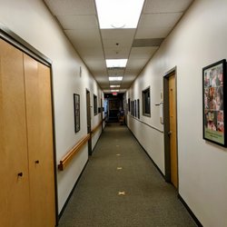 Keystone Montessori School - Hallway marked with spots for socially distanced lines