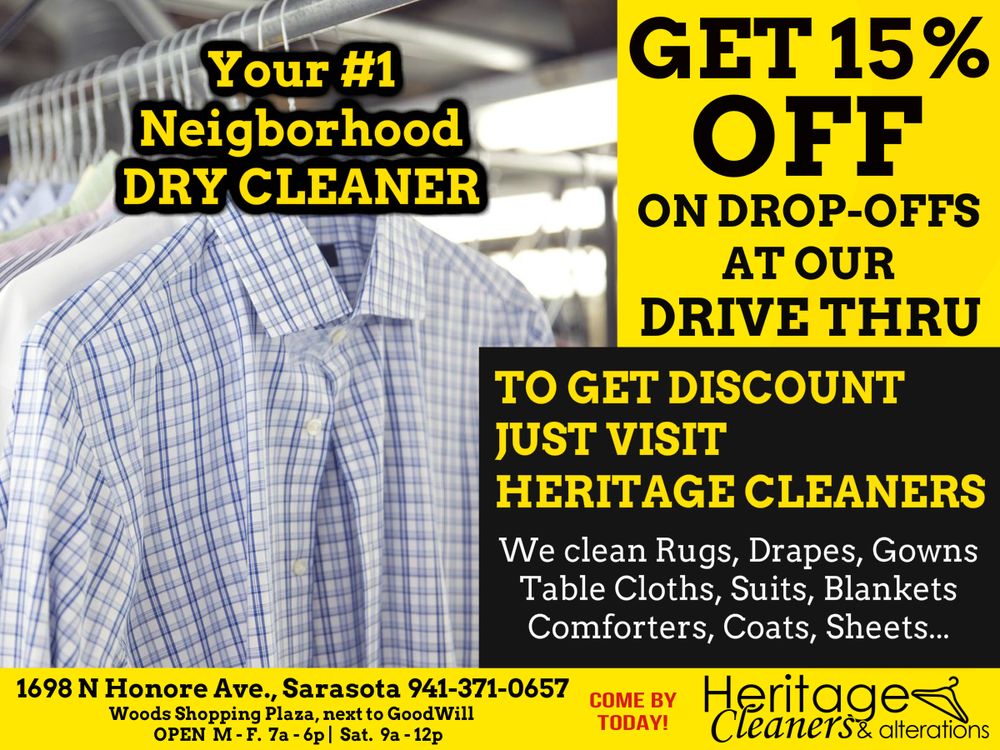 HERITAGE CLEANERS Updated April 2024 1698 N Honore Ave, Sarasota