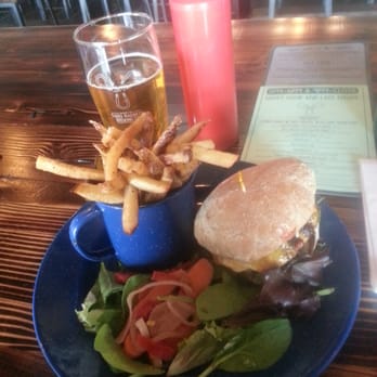Three Magnets Brewing - Burger on housemade, spent grain, pub roll. - New American Near Me - Olympia, Washington Three Magnets Brewing - Burger on housemade, spent grain, pub roll. - New American Near Me - Olympia, Washington