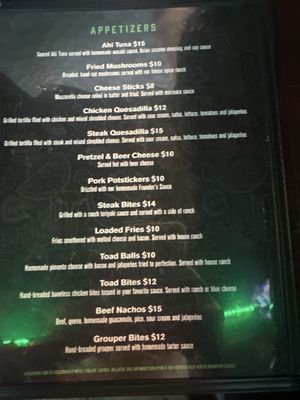 Menu photo 5 The Tipsy Toad Tavern Chapin, SC Menu photo 5 The Tipsy Toad Tavern Chapin, SC