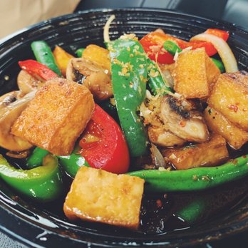 Stadium Thai - Bangkok Basil with Tofu (Vegan), medium spice, absolutely delicious! - Thai Near Me - Tacoma, Washington Stadium Thai - Bangkok Basil with Tofu (Vegan), medium spice, absolutely delicious! - Thai Near Me - Tacoma, Washington
