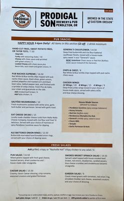 Menu photo 3 The Prodigal Son Brewery & Pub Pendleton, OR