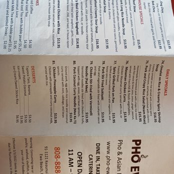 Thai Pho Ewa - Menu - Asian Fusion Near Me - Ewa Beach, Hawaii Thai Pho Ewa - Menu - Asian Fusion Near Me - Ewa Beach, Hawaii