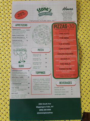 Menu photo 3 Stone's Pizza Shop Wappingers Falls, NY Menu photo 3 Stone's Pizza Shop Wappingers Falls, NY