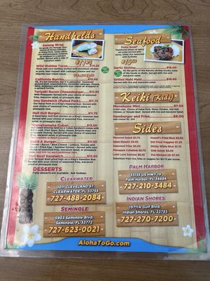 Menu photo 2 Aloha To Go Indian Shores, FL