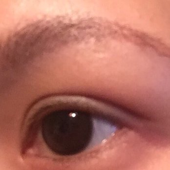Bare Beauty Workshop - BEFORE. Faded and crooked brow. Red/orange tint not picked up by camera, but trust me- it was there. - Permanent Makeup Near Me - Flushing, New York