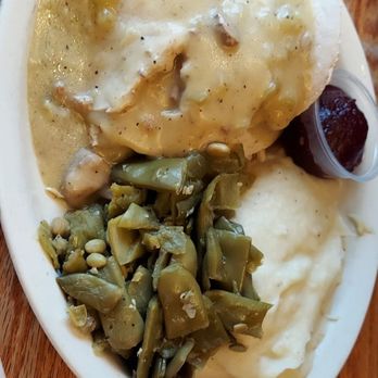 Old Mill Restaurant - Turkey lunch portion stuffing is under turkey pieces - American Near Me - Pigeon Forge, Tennessee