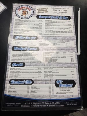 Menu photo 2 Bonnie Cafe Bonnie, IL Menu photo 2 Bonnie Cafe Bonnie, IL