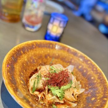The Blue Dragon - Wontons in chili oil - Pan Asian Near Me - Orlando, Florida The Blue Dragon - Wontons in chili oil - Pan Asian Near Me - Orlando, Florida