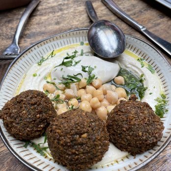 Bustan - Hummus with falafel. Delicious! - Mediterranean Near Me - New York, New York Bustan - Hummus with falafel. Delicious! - Mediterranean Near Me - New York, New York