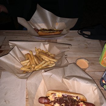 Red's Beer Garden - From near to back, Red's Favorite, Hot Dog Fries,The Reebs - Hot Dogs Near Me - Atlanta, Georgia Red's Beer Garden - From near to back, Red's Favorite, Hot Dog Fries,The Reebs - Hot Dogs Near Me - Atlanta, Georgia