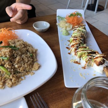 Hom Mali - Chicken fried rice and super dragon roll - Thai Near Me - Chicago, Illinois