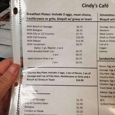 Menu photo 4 Cindy's Cafe Dickson, TN