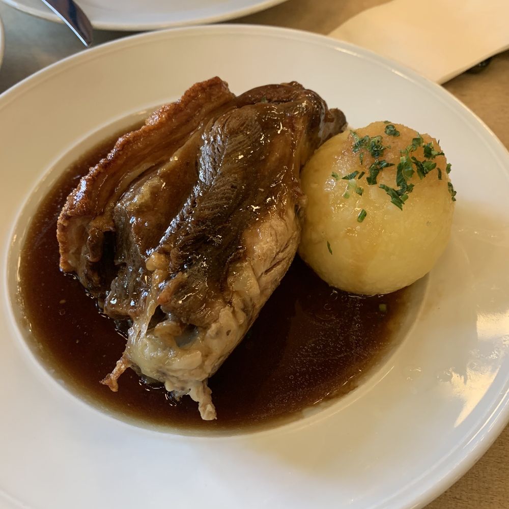 Roasted Pork shoulder with potato dumpling