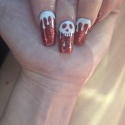 Fantasy Nail Salon & Spa - I was charged ninety dollars for this horrible set of nails... Whatever pictures they have on their gallery is not true