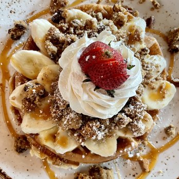 Fairview Farmers - Banana Pecan Cream Pie Waffle - Breakfast & Brunch Near Me - Fairview, Texas