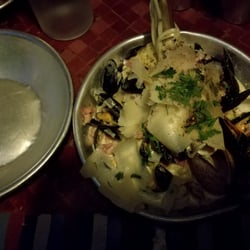 La Gonelle - Bouillie de pâtes aux coques et moules pleines de sable....