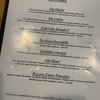 J Christopher's - Specials Menu - New American Near Me - Savannah, Georgia