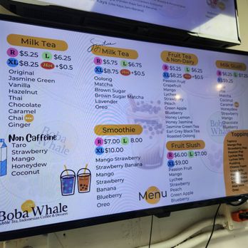 Boba Whale - Tea menu (boba whale) - Bubble Tea Near Me - New York, New York