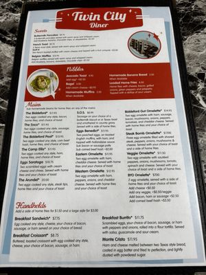 Menu photo 1 Twin City Diner Biddeford, ME Menu photo 1 Twin City Diner Biddeford, ME