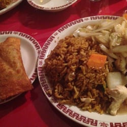 Wong's Bras d'Or House Restaurant - I got the chicken fried rice and two dishes with an egg roll on the side