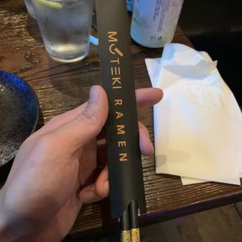 Muteki Ramen - Chopsticks with gold tips - Ramen Near Me - Jersey City, New Jersey
