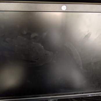 Fantastic Moves - Destroyed LCD computer monitor with hand prints - Movers Near Me - Dallas, Texas Fantastic Moves - Destroyed LCD computer monitor with hand prints - Movers Near Me - Dallas, Texas