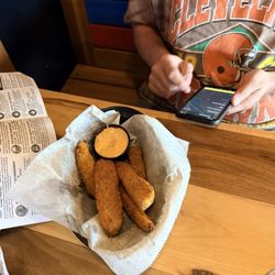 Fat Heads Brewery and Saloon - A rare find...most places have pickle chips but they have pickle spears, with a side of spicy ranch.