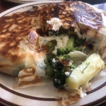 Lucky Boy Restaurant - Vegetable pie with a side of steamed veggies. - Greek Near Me - Lawrence, New York Lucky Boy Restaurant - Vegetable pie with a side of steamed veggies. - Greek Near Me - Lawrence, New York