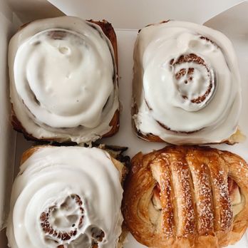 The Merchant - Three cinnamon rolls + guava cream cheese pastry - Coffee & Tea Near Me - Long Beach, California The Merchant - Three cinnamon rolls + guava cream cheese pastry - Coffee & Tea Near Me - Long Beach, California