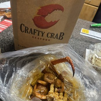 Crafty Crab - A. Snow Crab & Headless Shrimp, potato, boiled egg and corn - Seafood Near Me - Houston, Texas Crafty Crab - A. Snow Crab & Headless Shrimp, potato, boiled egg and corn - Seafood Near Me - Houston, Texas