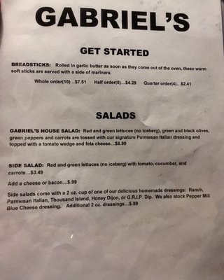 Menu photo 2 Gabriel's Pizza Cleveland, TN Menu photo 2 Gabriel's Pizza Cleveland, TN