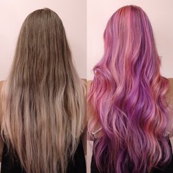 Vana Glory Studio - Before and after of a big vivid refresh using pulp riot semi-permanent colour.