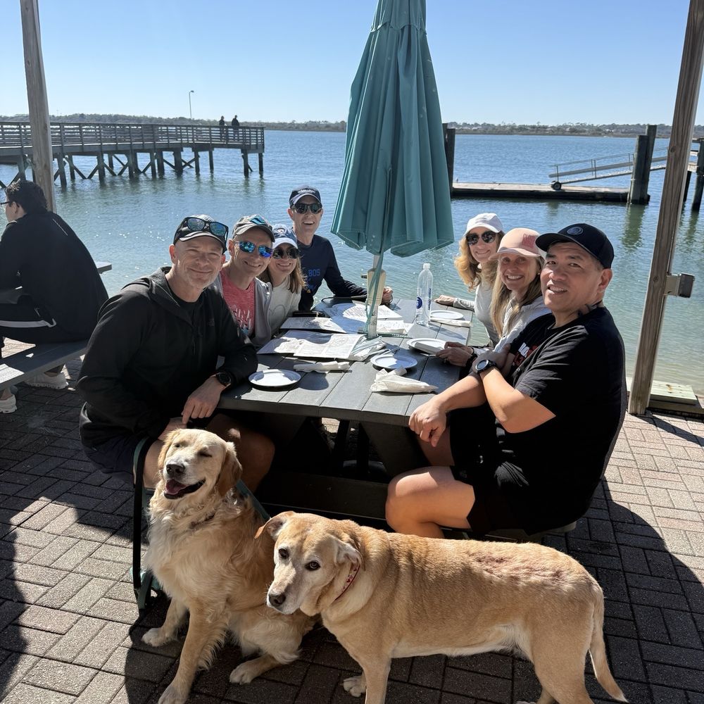 Aunt Kate's - Dog friendly patio!  The waitress brought the dogs water bowls and dog treats. - American Near Me - Saint Augustine, Florida