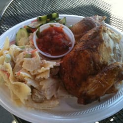 Louie's Chicken Cafe - Half Chicken with Cucumber Salad and Pasta Salad