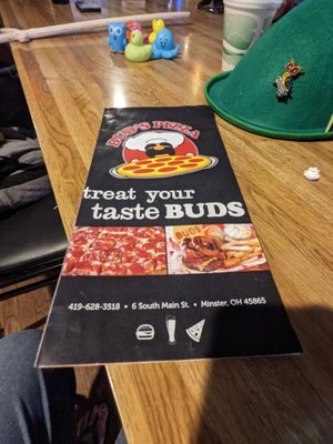 Menu photo 4 Bud's Pizza Minster, OH