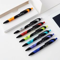 PensXpress - Sleek black pen with vibrant color trim accents. Custom logo imprint. 8 colors.